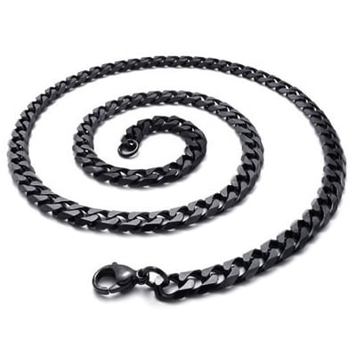 Picture of Men's Necklace Stainless Steel Cuban Link Chain - Chain - Black