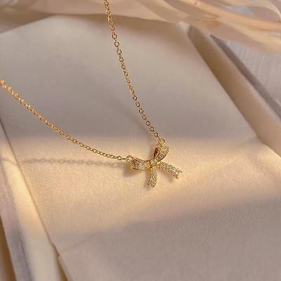 Picture of Athleisure - Avant Grade - Easily Usable - Zircon Clavicle Chain Necklace Chain For Women - Easy To maintain - Understated Sophistication - Gold