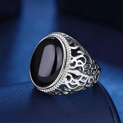 Picture of Men's Stainless Steel Finger Ring - Black