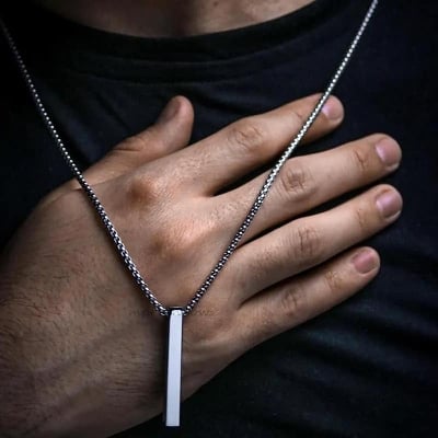 Picture of Fashion New Pendant Necklace Men Punk Trendy Simple Stainless Steel Chain Jewellery Gift Remarkable - Disclose Styles & Luxe - Silver