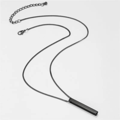 Picture of Easily Usable - Black New Collection Stainless Steel Trendy Fashion Necklace For Men - Easy To maintain - Understated Sophistication - Black