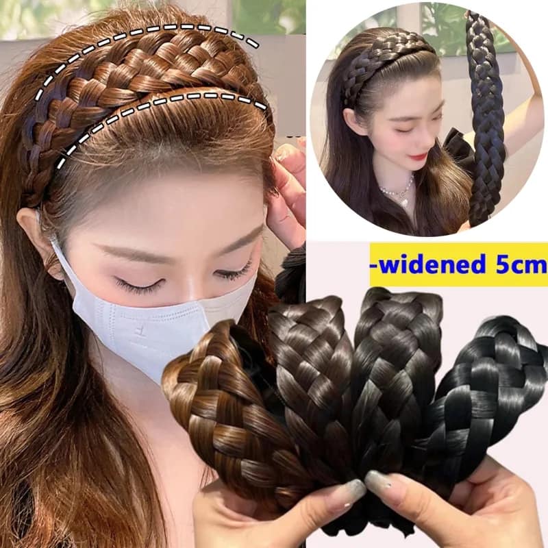 Picture of Women Fashion Twisted Wig Large Braid Hair Band Braided Headband Hair Accessories For Women/Girls-বিনুনি হেডব্যান্ড হেয়ারব্যান্ড