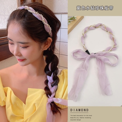 Picture of Hair Tie Fashion Hair Hoop Hair Bands for Women Girls Flower  Hairbands For Women /Girls - Purple