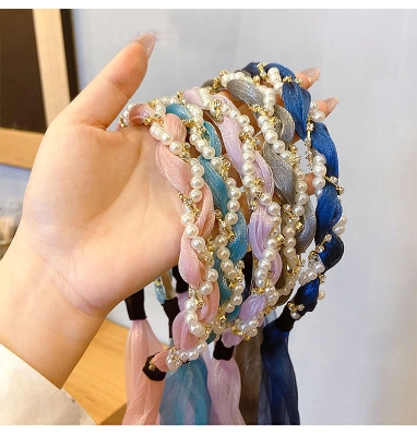 Picture of Fashion Hair Hoop Hair Bands for Women Girls Flower  Hairbands For Women /Girls - Blue