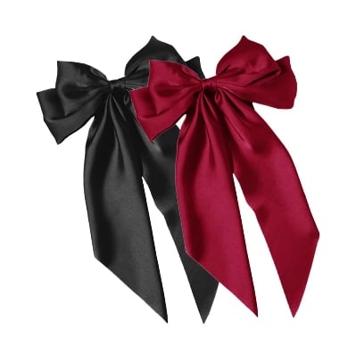Picture of Korean Fashion Plaid Butterfly Bow Hairpin Girl Hair Accessories for Women Bowknot Hairpins Big Hair Bow By The Splash Bd - Red