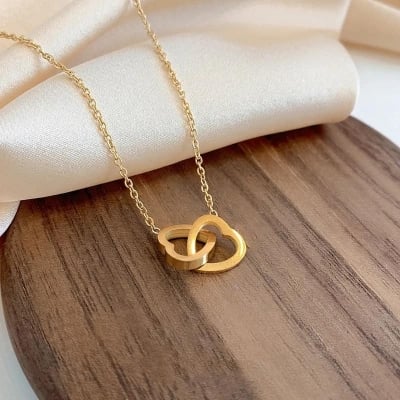 Picture of Sterling Silver Necklace Plated Korean Fashion Cute Heart Shaped Pendant Necklace For Girls