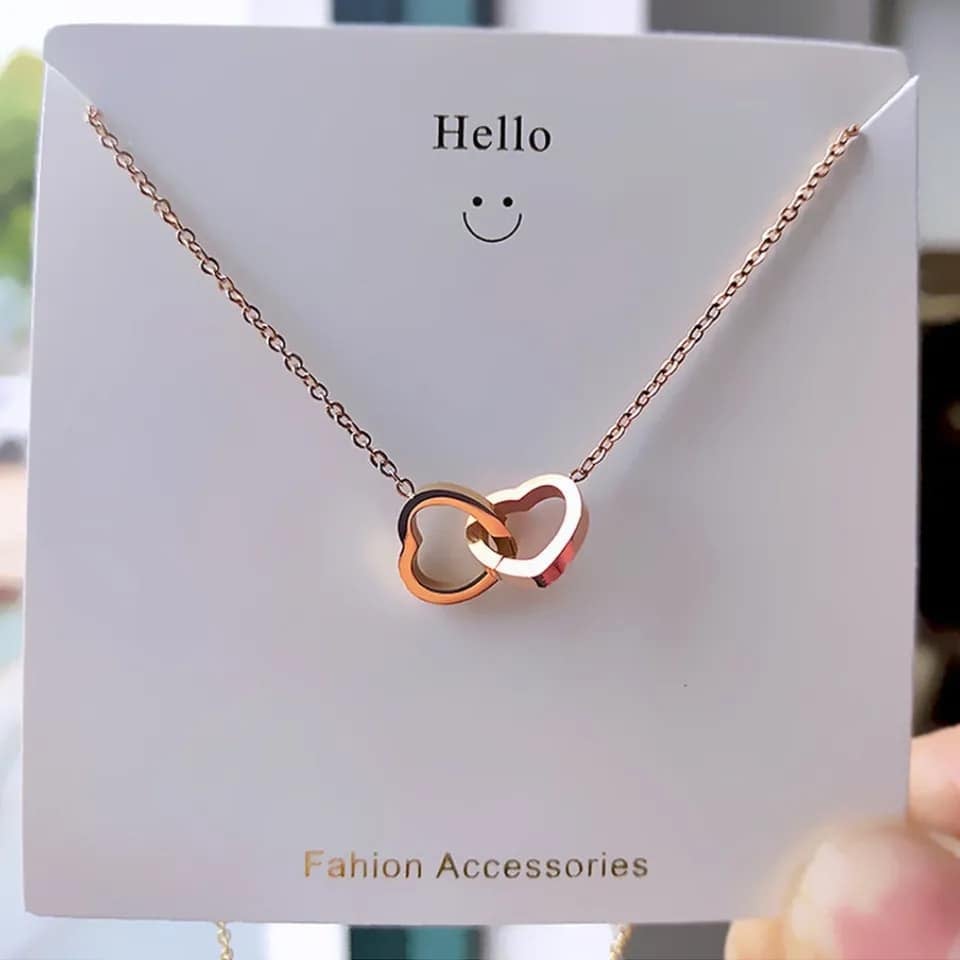 Picture of Sterling Silver Necklace Plated Korean Fashion Cute Heart Shaped Pendant Necklace For Girls