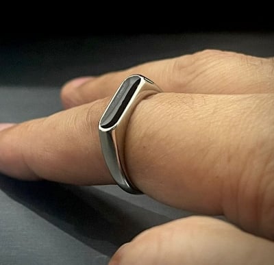Picture of Black Stone Finger Ring For Men
