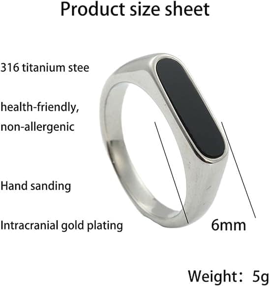 Picture of Black Stone Finger Ring For Men