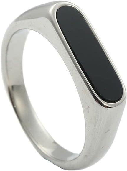 Picture of Black Stone Finger Ring For Men