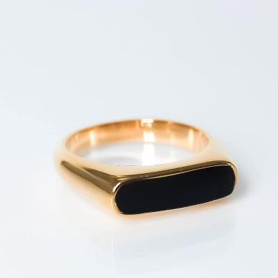 Picture of Black Stone Finger Ring For Women