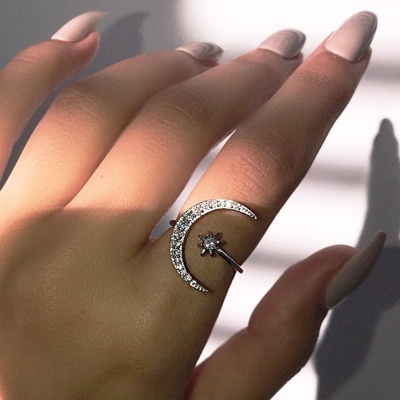 Picture of Adjustable Moon Finger Ring for Ring For Ladies/Women/Girls