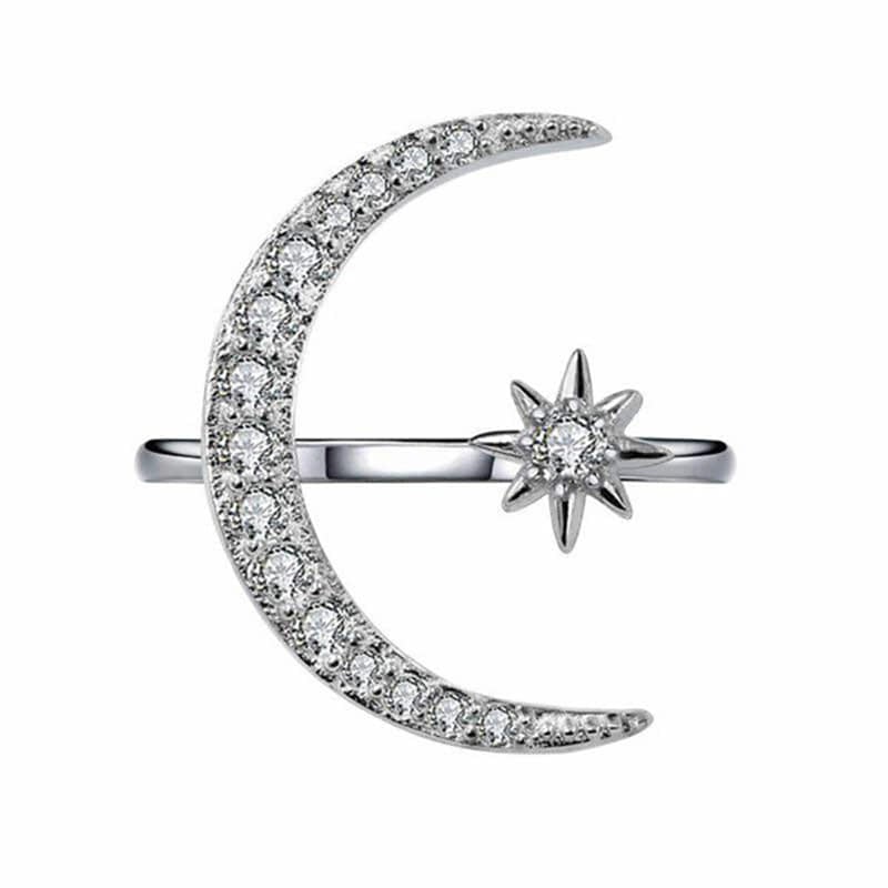 Picture of Adjustable Moon Finger Ring for Ring For Ladies/Women/Girls