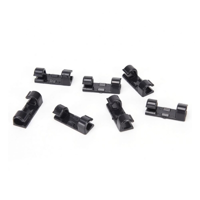 Picture of 10 pcs Adhesive Data Cable Charging Wire Holder Clips Wall Desktop Cable Organizer Peeling and Mounting, Using Adhesive Glue.