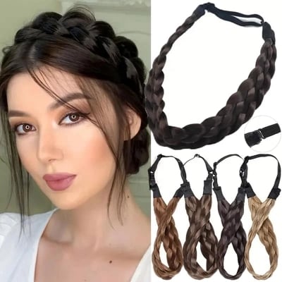Picture of 5 Strands Classic Wide Braided Adjustable Hair Band Braided Elastic Hair Band for Women