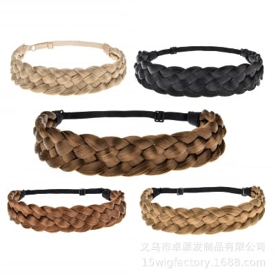 Picture of 5 Strands Classic Wide Braided Adjustable Hair Band Braided Elastic Hair Band for Women
