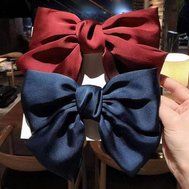 Picture of Ribbon Hairpin Headwear Simple Elegant Satin Spring Clip Fixed Hair Clip