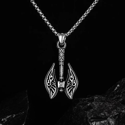 Picture of Pendant Necklace for Boy Male Stainless Steel Fashion Necklace - Silver