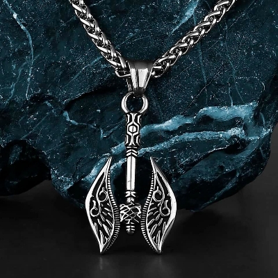 Picture of Pendant Necklace for Boy Male Stainless Steel Fashion Necklace - Silver
