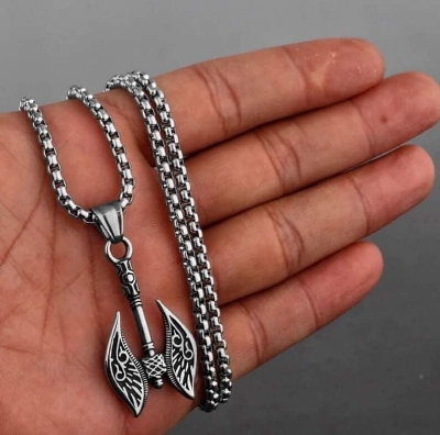 Picture of Pendant Necklace for Boy Male Stainless Steel Fashion Necklace - Silver
