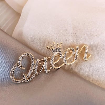 Picture of Queen Brooch Hijab Safety Pin for Women ( Unique Design ) - Gold