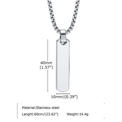 Picture of Black Silver Golden Rectangle Pendant Necklace for Men