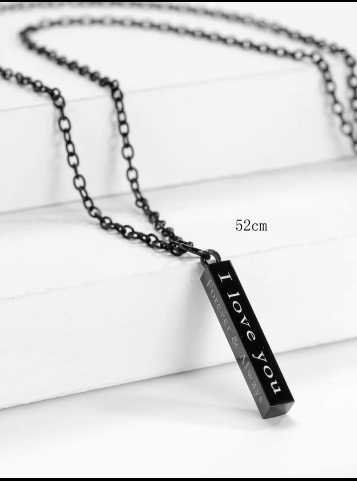 Picture of Black Simple Chain Accessories  Necklace Chain For Men ,Eid Gift For Men/Boys - Black