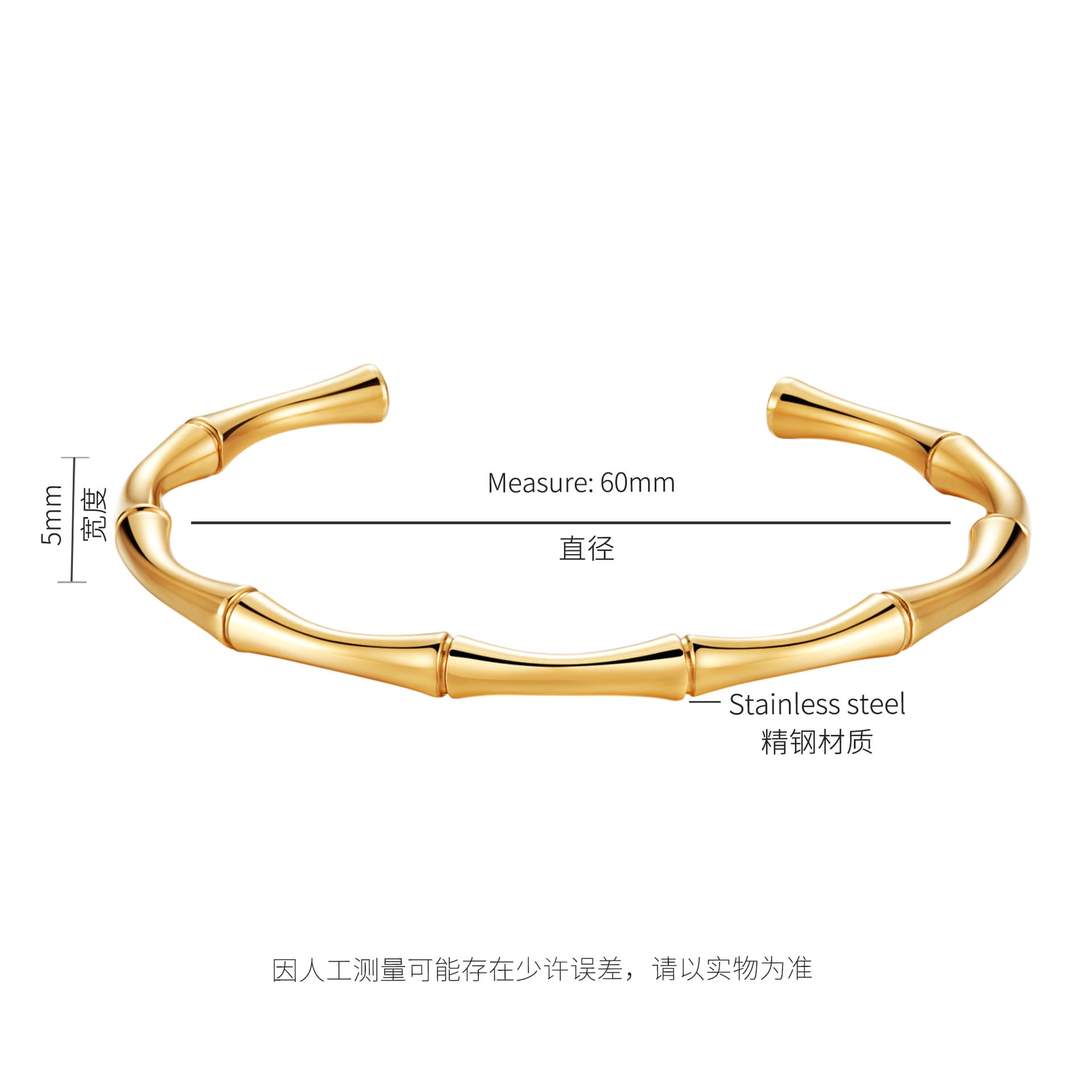 Picture of Simple  Bamboo Joint Opening Stainless Steel Bracelet For Men