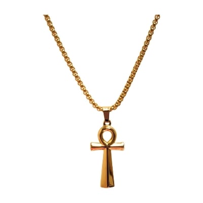 Picture of Fashion New Pendant Necklace Men Punk Trendy Simple Stainless Steel  golden  Chain - Gold