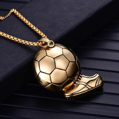 Picture of Alloy Football Ball Pendant Necklace  For Men - Gold