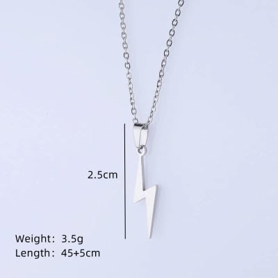 Picture of Stainless Steel  Blank Guitar Pick Pendant Necklace Chain  For Men/ Boys Gifts - Silver