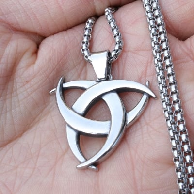 Picture of Stainless Steel Rectangular Necklace Men's Dance Plate Personality Pendant Versatile Chain Trend Simple Accessories - Silver