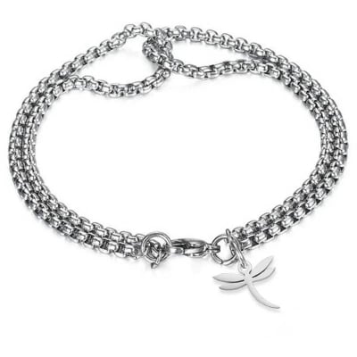 Picture of Men's Stainless Steel Double Layer Chain Bracelet For Men - Silver