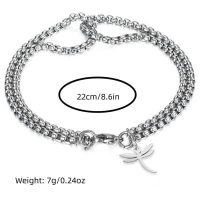 Picture of Men's Stainless Steel Double Layer Chain Bracelet For Men - Silver