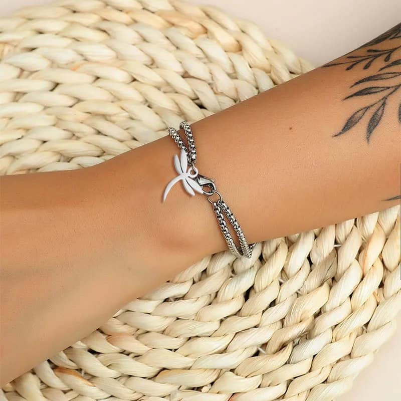 Picture of Men's Stainless Steel Double Layer Chain Bracelet For Men - Silver