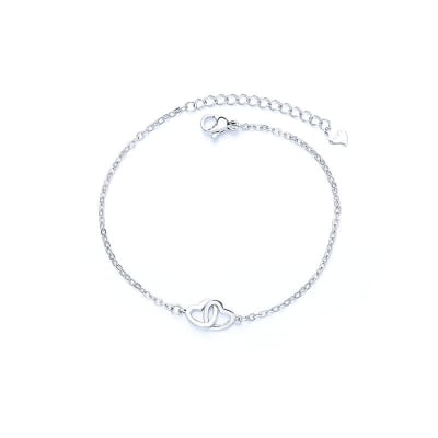 Picture of Korean  Fashion Love Chain Bracelet  For Women - Silver