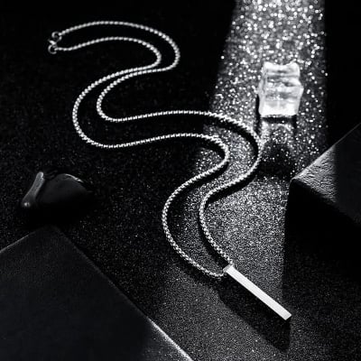 Picture of Men's Necklace Stainless Steel Cuban Link Chain - Silver