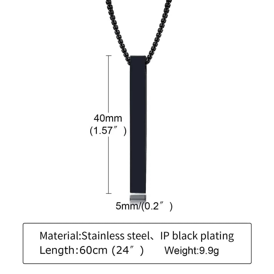 Picture of New Black Stainless Steel Trendy Fashion Necklace For Men - Black