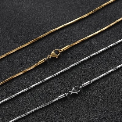 Picture of Geometry Necklace Stainless Steel Trendy Fashion Necklace For Men - Silver