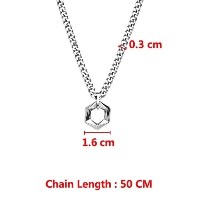 Picture of Dije Colgante Hexágono Acero Inoxidable Chain For Men - Silver