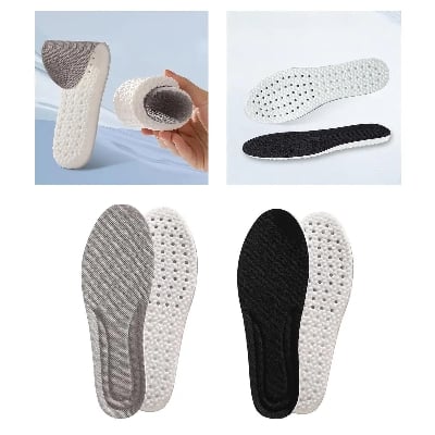 Picture of New Sport Insoles Shock Absorption Cushioning Memory Foam Shoes Insole with Velvet Surfaces - White