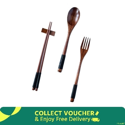Picture of Japanese Wood Cooking Utensils With Case | Spoon Set, Natural wooden - Multicolor