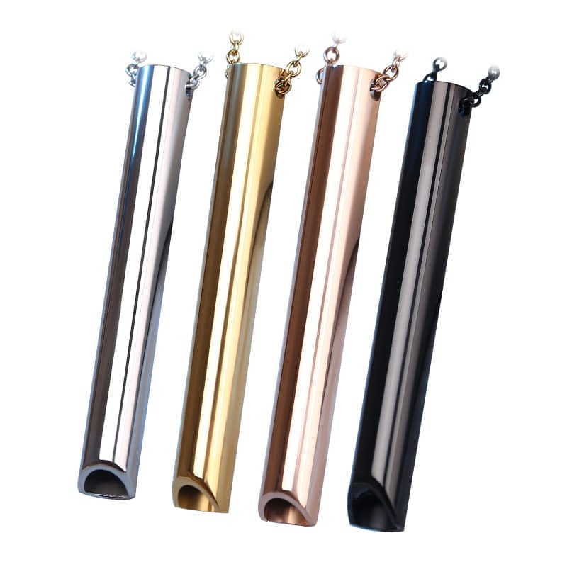 Picture of Trendy Simple Stainless Steel Relieve Stress Anxiety Attack Meditation Tool Necklace for Men - Black