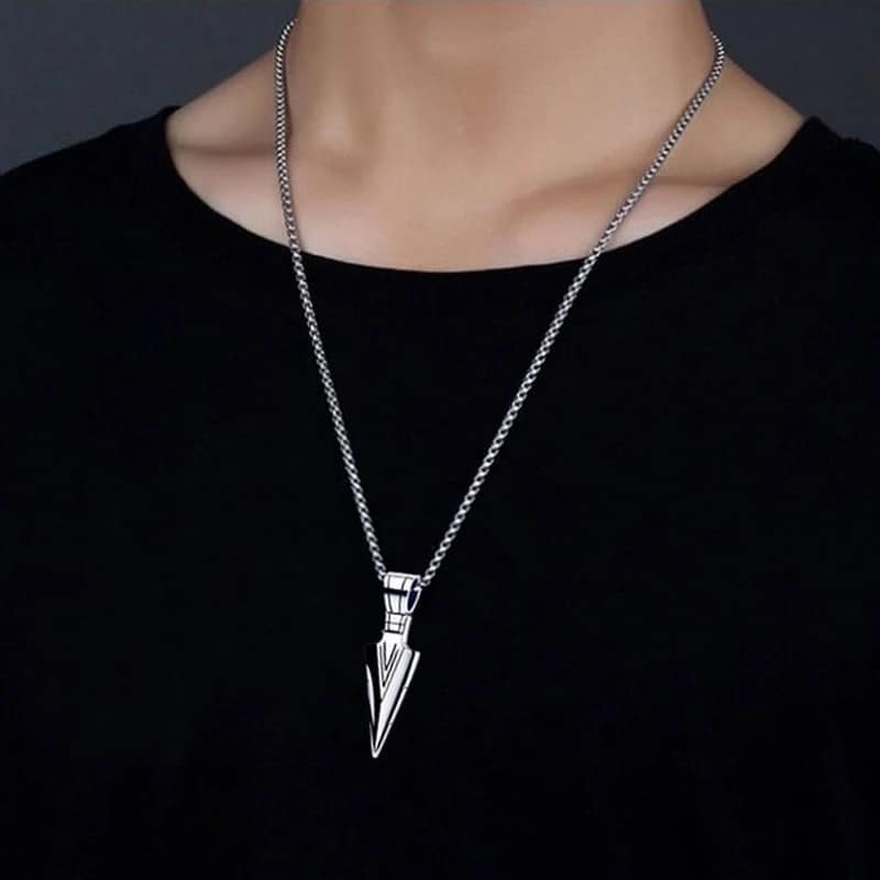 Picture of Silver Alloy Necklace Black Silver Plated Alloy Necklace - Silver
