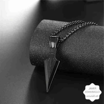 Picture of Black  Stainless steel Mindful Breathing Necklace - Black