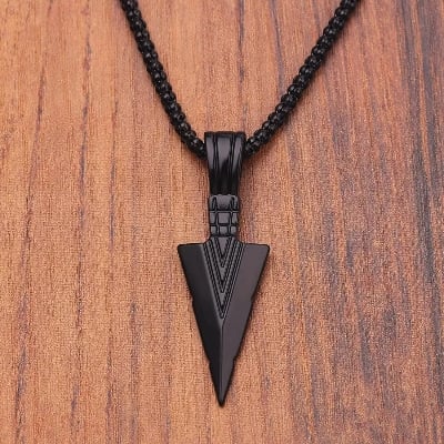 Picture of Black  Stainless steel Mindful Breathing Necklace - Black