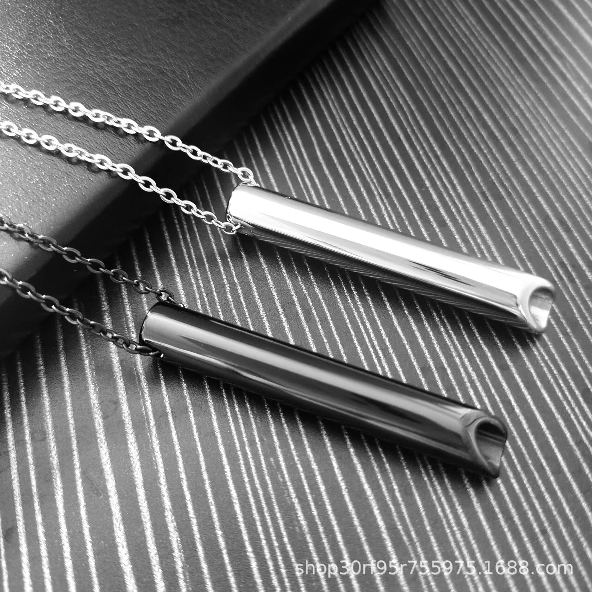 Picture of Mindfulness Pendant Relieve Anxiety Stress Stainless Steel Silver Fashion Necklace For Men Chain for Men