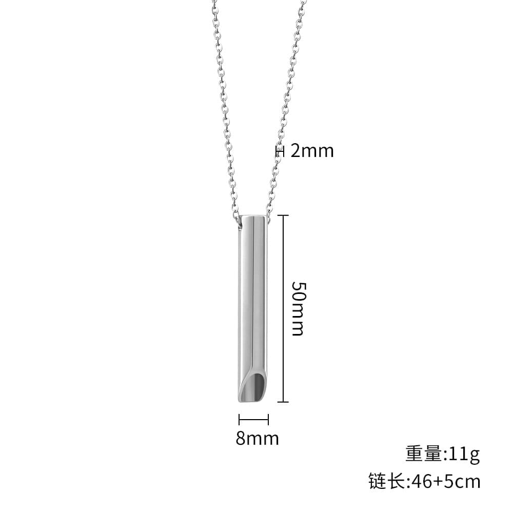 Picture of Mindfulness Pendant Relieve Anxiety Stress Stainless Steel Silver Fashion Necklace For Men Chain for Men