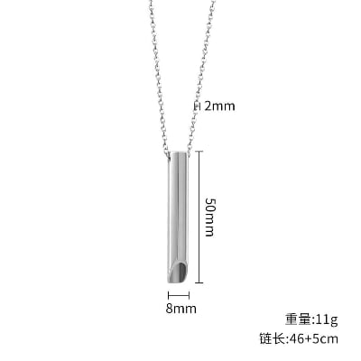 Picture of Mindfulness Pendant Relieve Anxiety Stress Stainless Steel Silver Fashion Necklace For Men Chain for Men