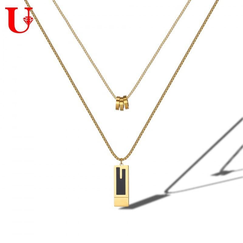 Picture of New Stylish Fashionable Men Fashion Jewellery Stainless Steel Silver Golden Chain Necklaces